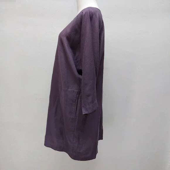 Wilfred Tunic Dress Women's XS Purple Viscose Boatneck Oversized Quiet Luxury - Picture 4 of 8